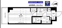 グランドコンシェルジュ池袋本町イースト 1Kの間取図画像