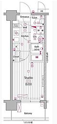 グランド・ガーラ大森2 1Kの間取図画像