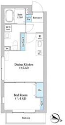 COMPOSITE目黒学芸大学THEPARK 2階1DKの間取り