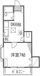 チェリーヒル聖蹟 1DKの間取図画像