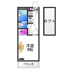 レオパレスノース5 1Kの間取図画像