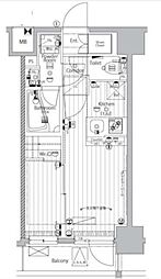 makes新中野ASYLCOURT 1DKの間取図画像