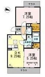 ＲＳＡ 1階2DKの間取り