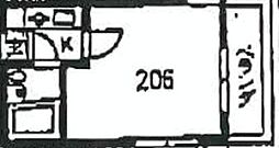 ジュネパレス千葉第2 2階1Kの間取り