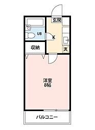 エスポワール弐番館 1Kの間取図画像