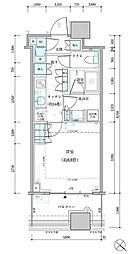 パークタワー勝どきサウス 5階1Kの間取り