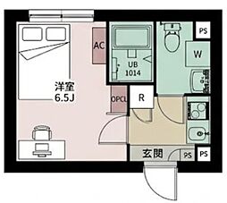 AXIA M-City武蔵小山 1Kの間取図画像