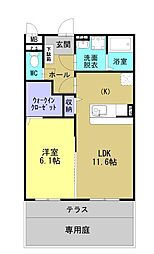 （仮）ベーシック田上6丁目265 1階1LDKの間取り