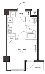 ヴェルト新宿落合 3階1Kの間取り