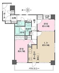 ファミール東麻布ベルファース 2LDKの間取図画像