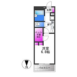 JR関西本線 加美駅 徒歩11分の賃貸マンション 1階1Kの間取り