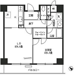 エステージ築地 1LDKの間取図画像