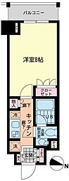エスティメゾン赤羽 1Kの間取図画像