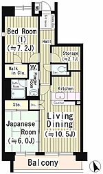 ファインクレスト若葉台 2LDKの間取図画像