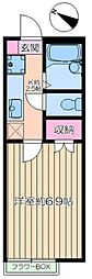 カスカーダ. 1Kの間取図画像