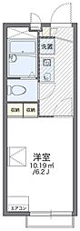 レオパレスラスタ2 1Kの間取図画像