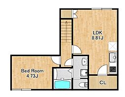 ルシェル葛西 3階1LDKの間取り