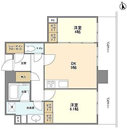 グランテール代々木 2DKの間取図画像