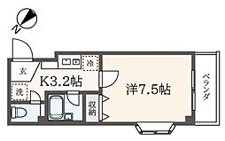 メイフェアフラット 3階1Kの間取り