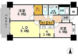 品川シーサイドビュータワー1 2LDKの間取図画像