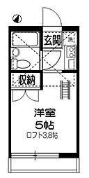 クオーレ 1階1Kの間取り