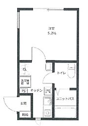 サンバレー春日町 2階1Kの間取り
