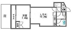 エルミタージュ中野 1LDKの間取図画像