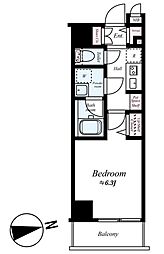 プレール・ドゥーク浅草IV 2階1Kの間取り