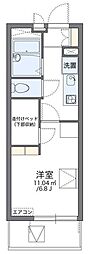 レオパレスレフア 2階1Kの間取り