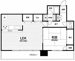 リガーレ日本橋人形町 1LDKの間取図画像