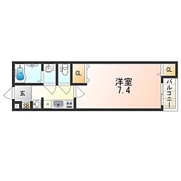 近鉄大阪線 長瀬駅 徒歩4分の賃貸アパート 1階1Kの間取り