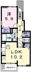 ラフレシール 1LDKの間取図画像