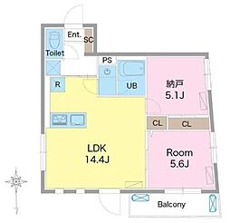 GRANDPEAKWASEDA 1LDKの間取図画像