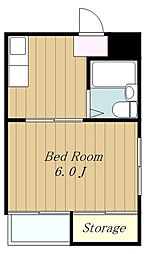 小田急小田原線 相模大野駅 徒歩11分の賃貸マンション 3階1Kの間取り