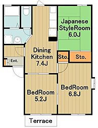 プレズントハイム 3DKの間取図画像