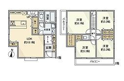 小田急小田原線 相武台前駅 徒歩21分の賃貸一戸建て 1階4LDKの間取り
