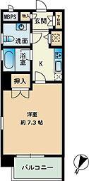 コンフォール高宮東 1Kの間取図画像