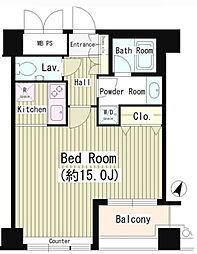 Wat's白金 1Kの間取図画像