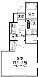 Kハイム中延 1階1Kの間取り