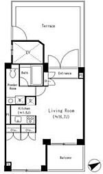 ラ・ペジブル ワンルームの間取図画像