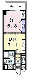 フロレゾン 1DKの間取図画像