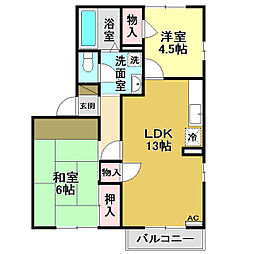 フジパレス高知H 2LDKの間取図画像