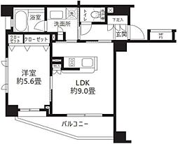 クリオ渋谷ラ・モード 5階1LDKの間取り