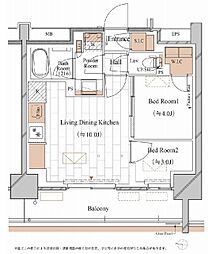 ブランシエスタ木場 2LDKの間取図画像