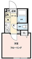 グランクオール千住仲町 3階1Kの間取り