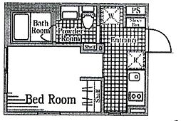 MDM旗の台 2階ワンルームの間取り