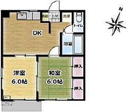 サクヤパレス唐木田 2DKの間取図画像