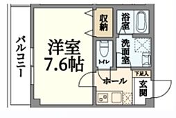コア・イールド神戸北 1Kの間取図画像