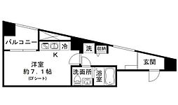 フロレゾン代々木 ワンルームの間取図画像