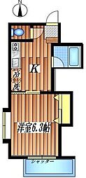 カリーノ 1Kの間取図画像